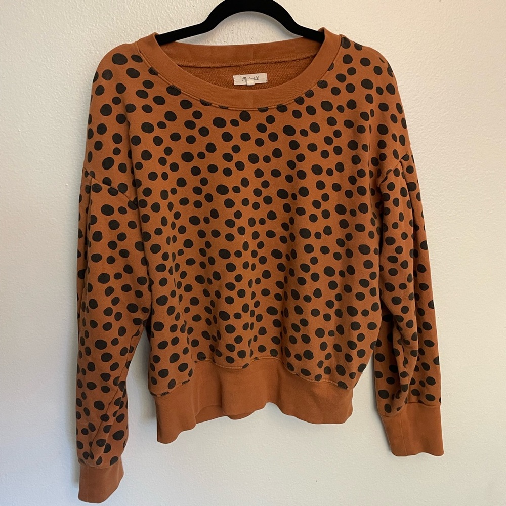 Madewell Leopard Dot Crew Neck Sweatshirt